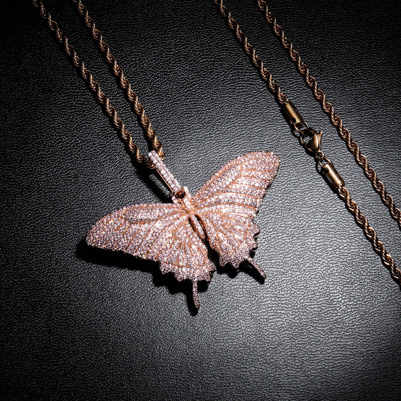 Pink Butterfly Necklace