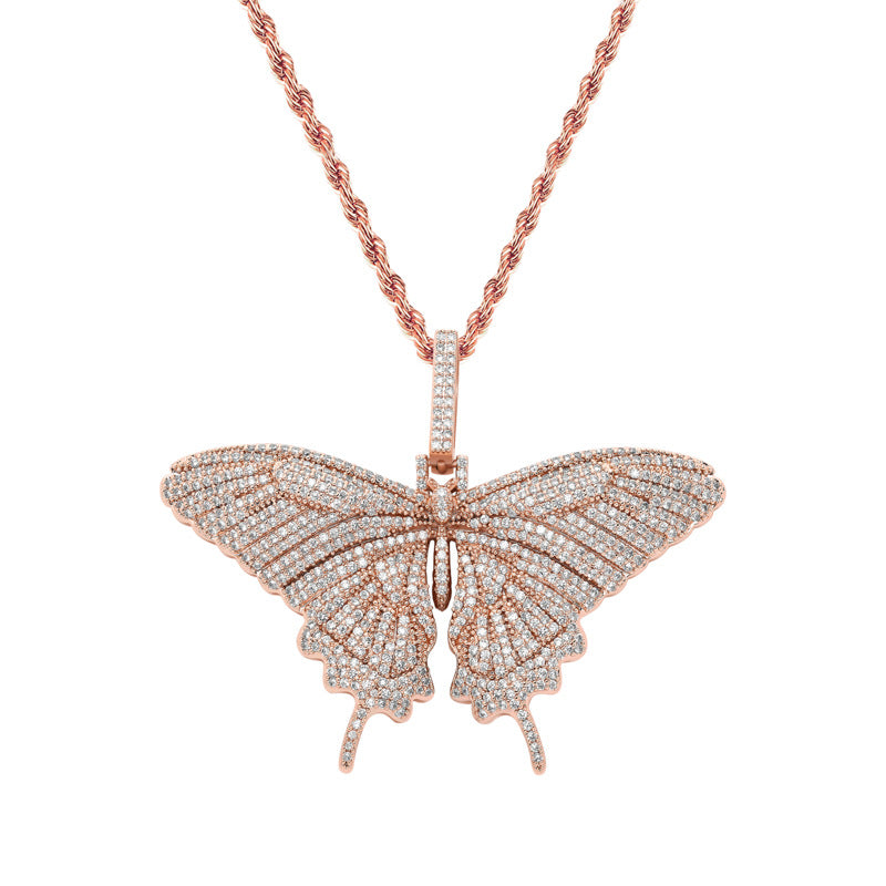 Pink Butterfly Necklace