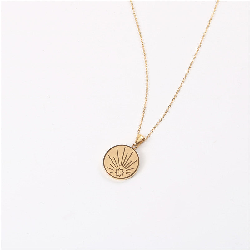 Double-sided sun necklace