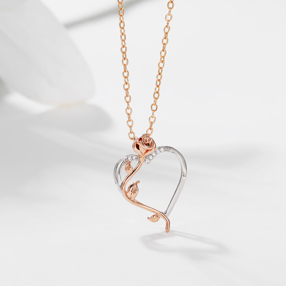 Dual-Tone Heart Necklace