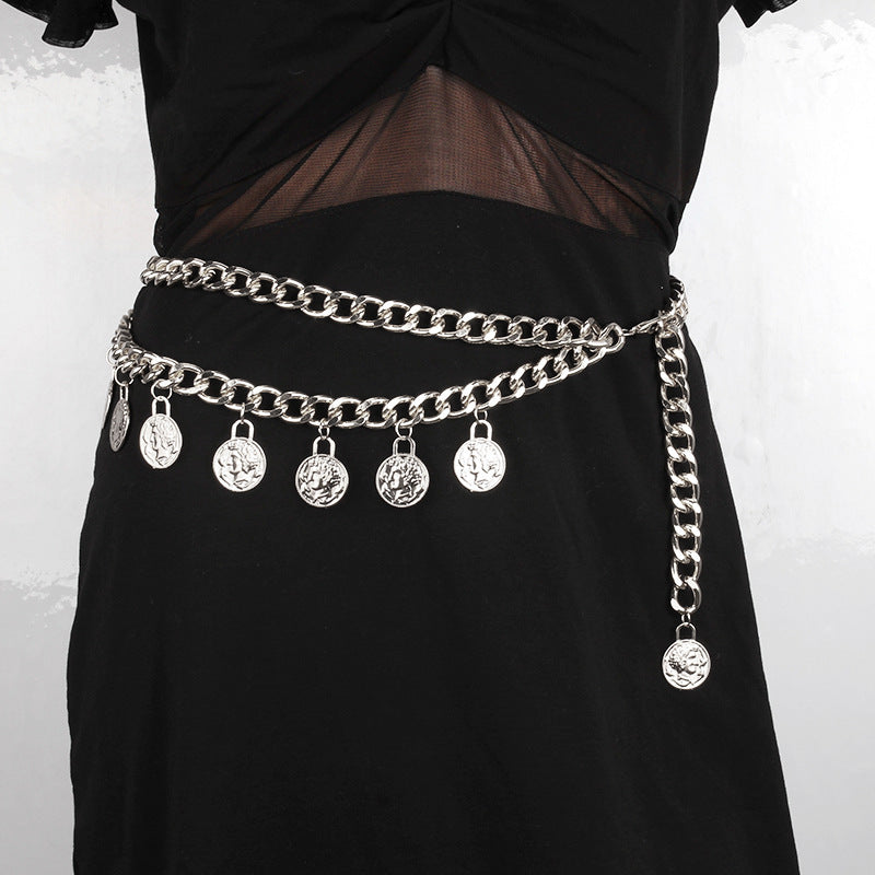 Double-Layer Coin Waist Chain
