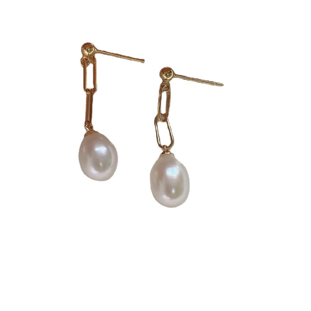 Retro Pearl Chain Earrings