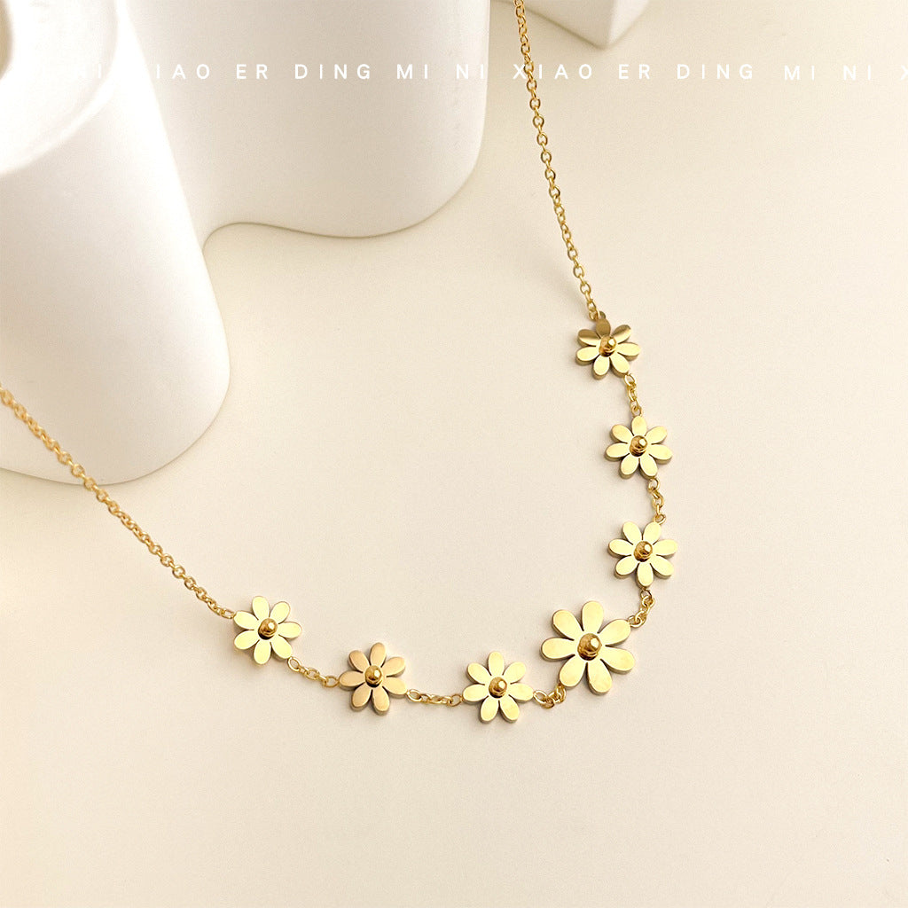 18K Gold Sunflower Necklace