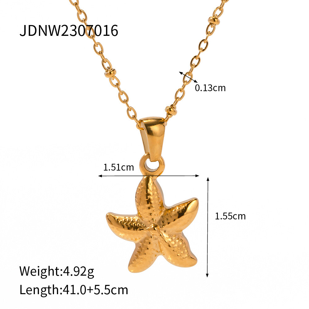 Ocean Starfish Pendant Necklace – Light Luxury Seaside Statement Jewellery