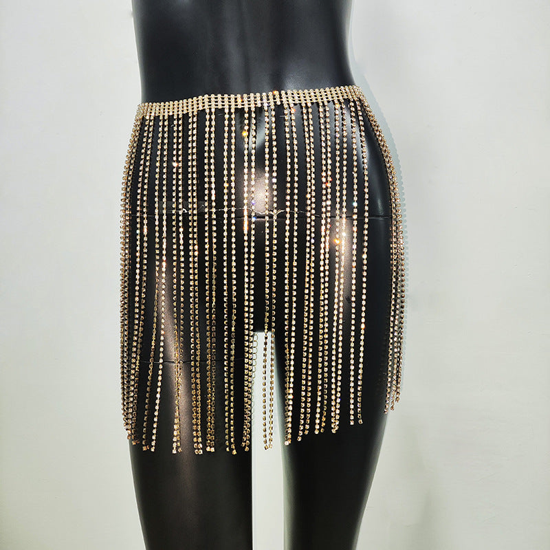Crystal Tassel Rhinestone Waist Chain