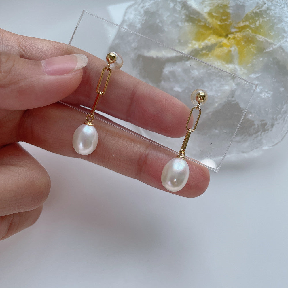 Retro Pearl Chain Earrings