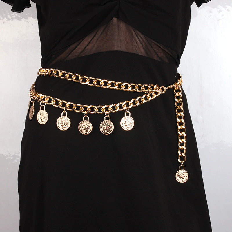 Double-Layer Coin Waist Chain