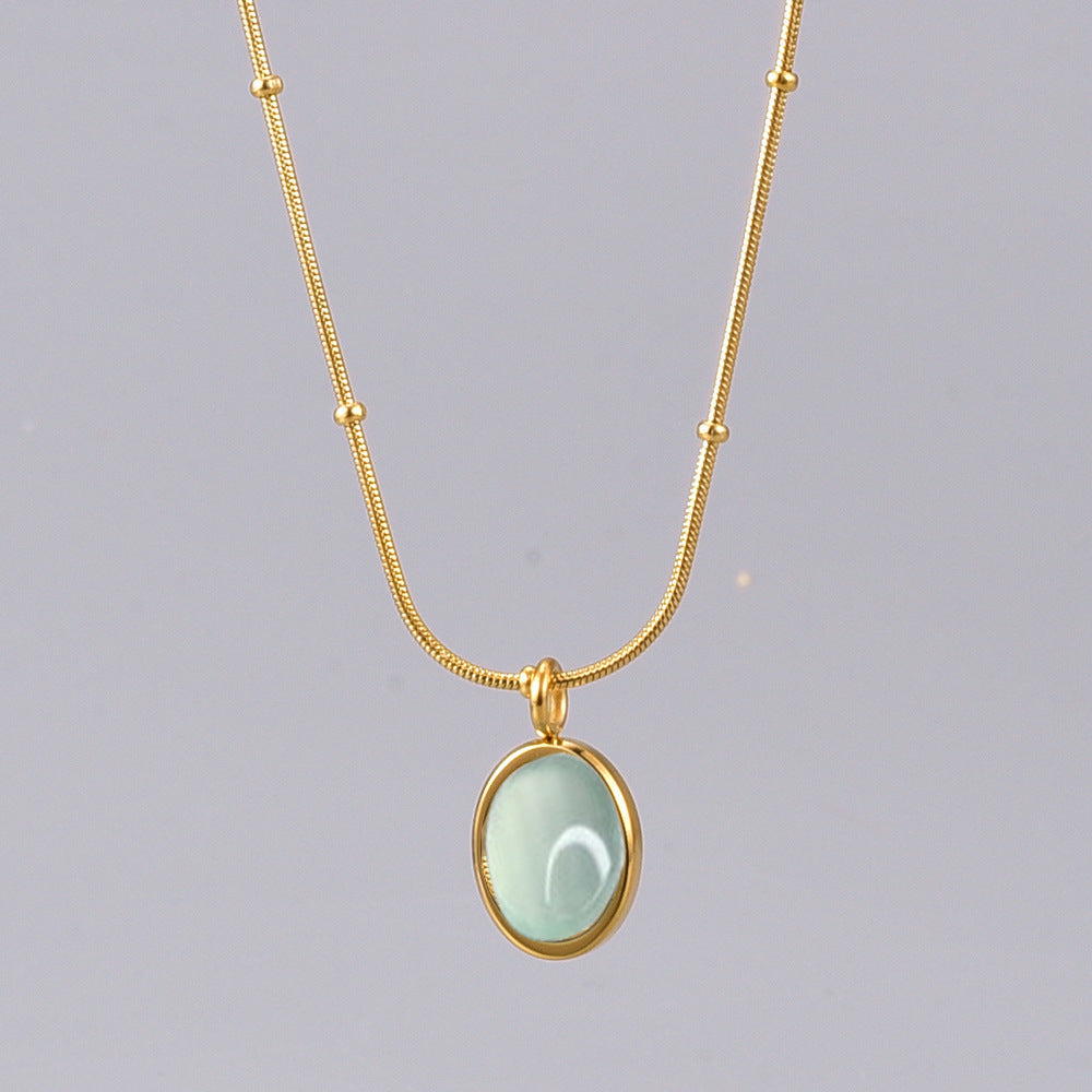 Blue Star Oval Necklace