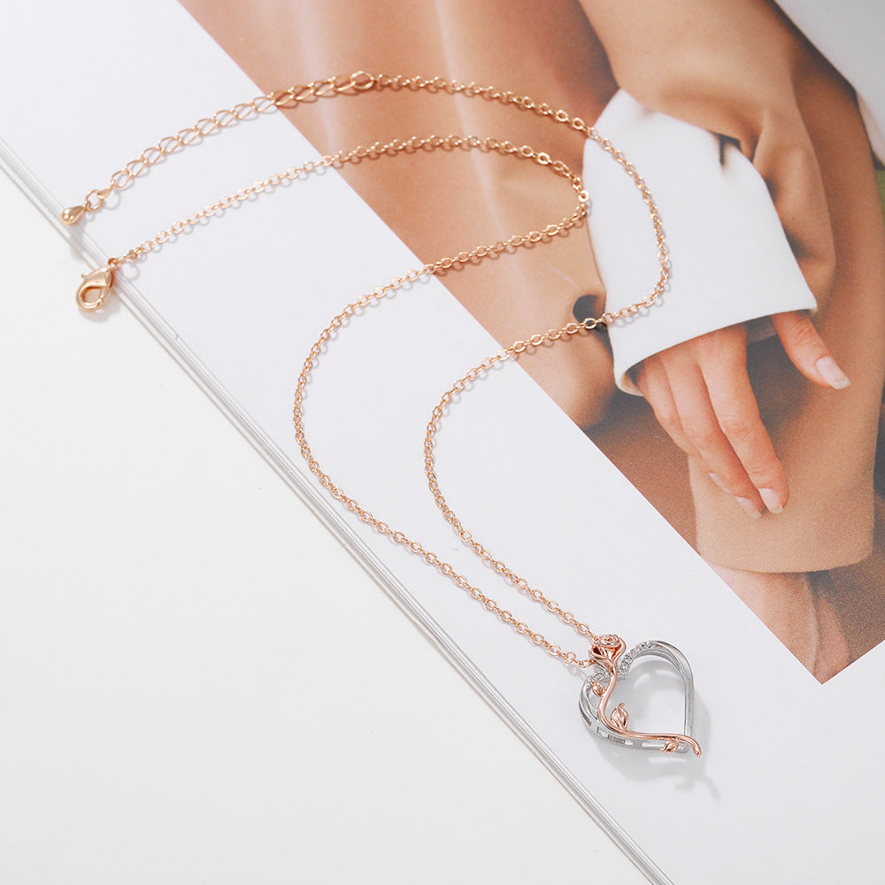 Dual-Tone Heart Necklace