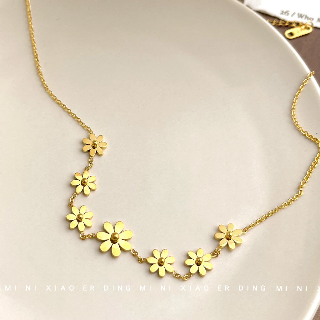 18K Gold Sunflower Necklace