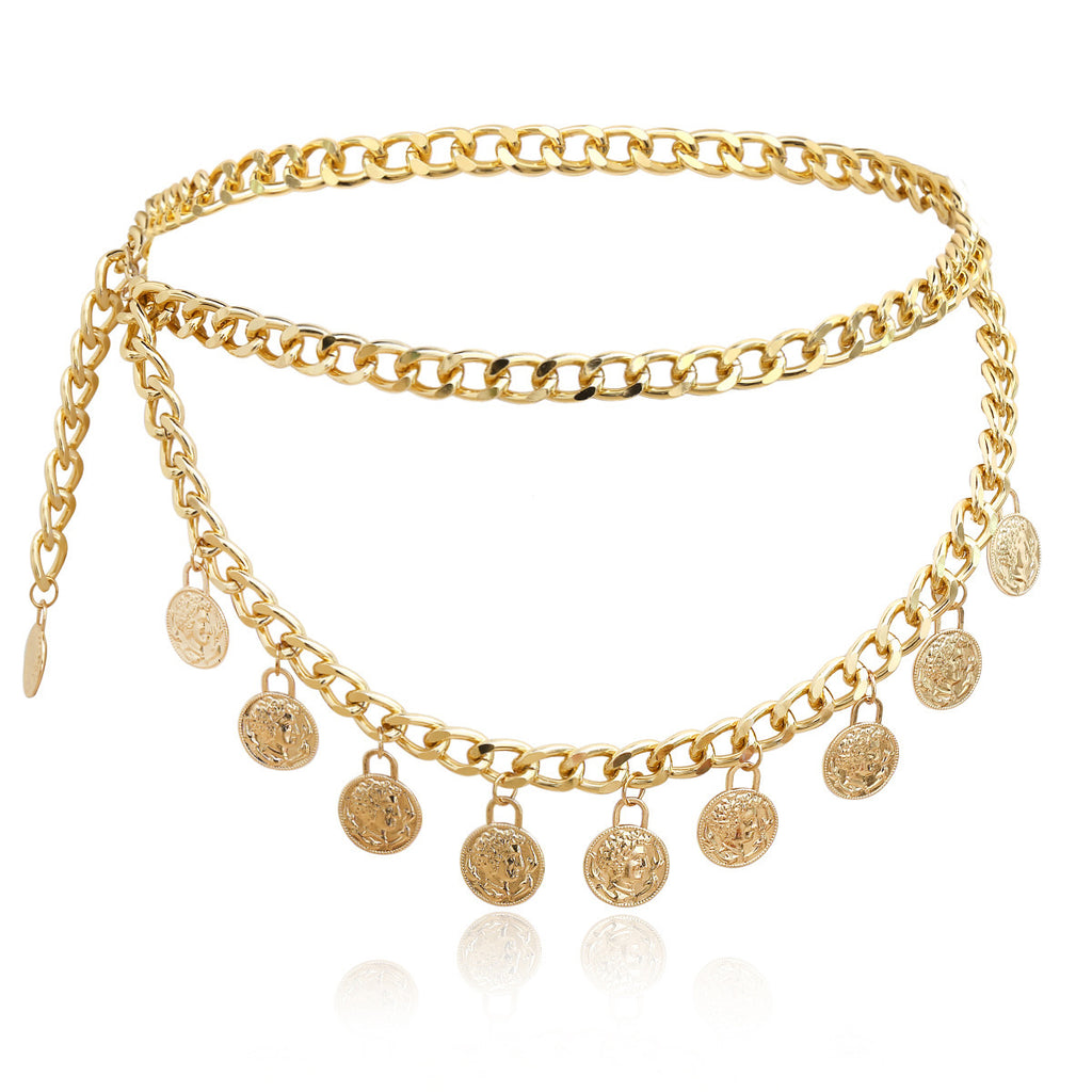 Double-Layer Coin Waist Chain