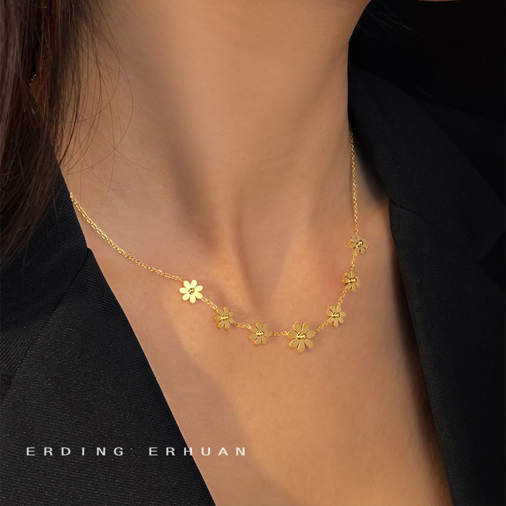 18K Gold Sunflower Necklace