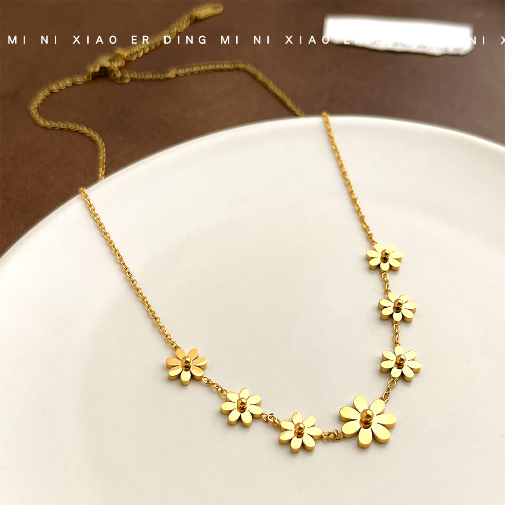 18K Gold Sunflower Necklace