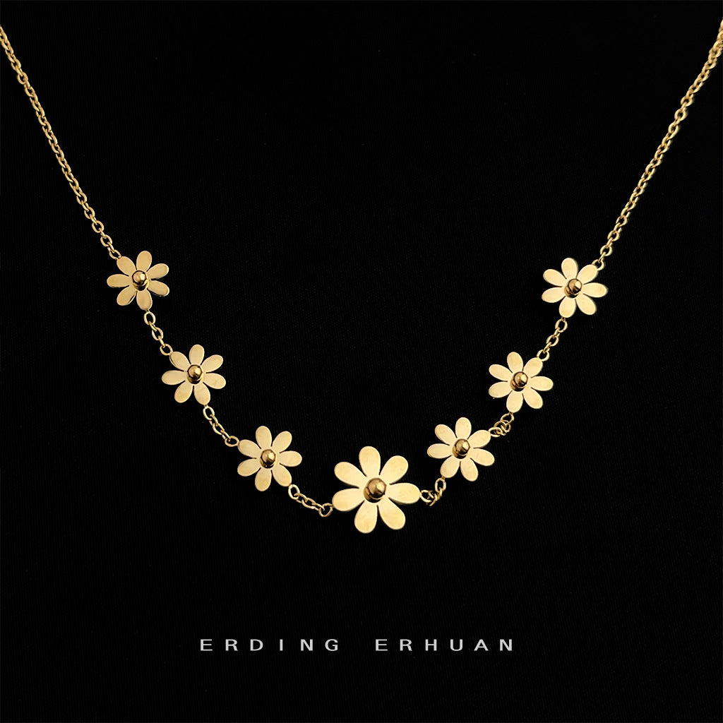 18K Gold Sunflower Necklace