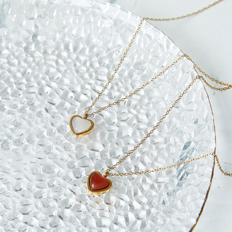 Red Agate Heart Necklace